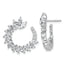 14k White Gold 3 3/4 carat Lab Grown Diamond VS+ F+ Complete Fashion J-Hoop Post Earrings