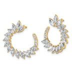 14k 3 3/4 carat Lab Grown Diamond VS+ F+ Complete Fashion J-Hoop Post Earrings