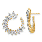 14k 3 3/4 carat Lab Grown Diamond VS+ F+ Complete Fashion J-Hoop Post Earrings