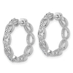 14k White Gold 3/8 carat Lab Grown Diamond VS+ F+ Complete Fashion Hoop Earrings