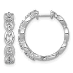 14k White Gold 3/8 carat Lab Grown Diamond VS+ F+ Complete Fashion Hoop Earrings