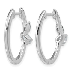 14k White Gold 1 carat Lab Grown Diamond VS+ F+ Complete Hinged In and Out Hoop Earrings