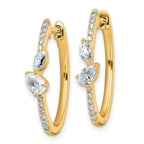 14k 1 carat Lab Grown Diamond VS+ F+ Complete Hinged In and Out Hoop Earrings