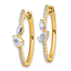 14k 1 carat Lab Grown Diamond VS+ F+ Complete Hinged In and Out Hoop Earrings