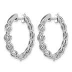 14k White Gold 3 1/5 carat Lab Grown Diamond VS+ F+ Complete Hinged In and Out Hoop Earrings