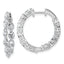 14k White Gold 3 1/5 carat Lab Grown Diamond VS+ F+ Complete Hinged In and Out Hoop Earrings