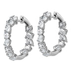14k White Gold 4 1/2 carat Lab Grown Diamond VS+ F+ Complete Hinged In and Out Hoop Earrings