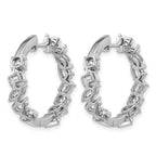 14k White Gold 4 1/2 carat Lab Grown Diamond VS+ F+ Complete Hinged In and Out Hoop Earrings