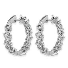 14k White Gold 4 1/2 carat Lab Grown Diamond VS+ F+ Complete Hinged In and Out Hoop Earrings
