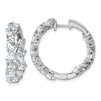 14k White Gold 4 1/2 carat Lab Grown Diamond VS+ F+ Complete Hinged In and Out Hoop Earrings