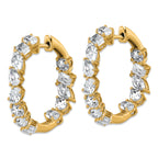 14k 4 1/2 carat Lab Grown Diamond VS+ F+ Complete Hinged In and Out Hoop Earrings