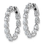 14k White Gold 3 1/3 carat Lab Grown Diamond VS+ F+ Complete Hinged In and Out Hoop Earrings