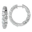 14k White Gold 3 1/3 carat Lab Grown Diamond VS+ F+ Complete Hinged In and Out Hoop Earrings