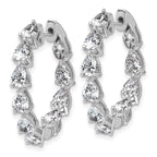 14k White Gold 3 carat Lab Grown Diamond VS+ F+ Complete Hinged In and Out Hoop Earrings