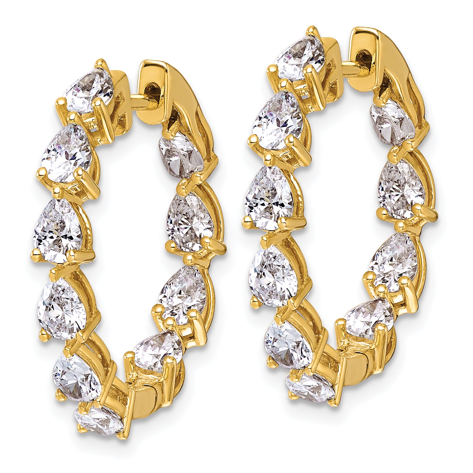 14k 3 carat Lab Grown Diamond VS+ F+ Complete Hinged In and Out Hoop Earrings Secondary image