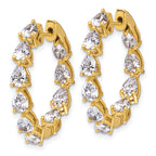 14k 3 carat Lab Grown Diamond VS+ F+ Complete Hinged In and Out Hoop Earrings
