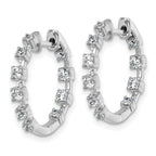 14k White Gold 7/8 carat Lab Grown Diamond VS+ F+ Complete Hinged Hoop Earrings