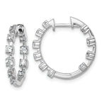 14k White Gold 7/8 carat Lab Grown Diamond VS+ F+ Complete Hinged Hoop Earrings