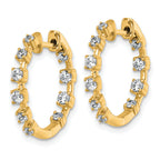 14k 7/8 carat Lab Grown Diamond VS+ F+ Complete Hinged Hoop Earrings