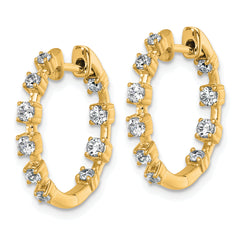 14k 7/8 carat Lab Grown Diamond VS+ F+ Complete Hinged Hoop Earrings