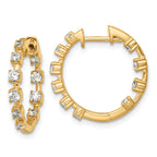14k 7/8 carat Lab Grown Diamond VS+ F+ Complete Hinged Hoop Earrings
