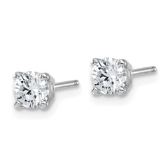 14k White Gold 5/8 carat Lab Grown Diamond VS/SI+ G+ Complete Round Angled Profile Four Prong Stud Earrings