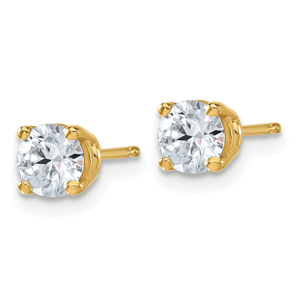 14K Yellow Gold 7/8 ct Lab-Created Diamond VS/SI+ G+, 4-Prong Stud Earrings