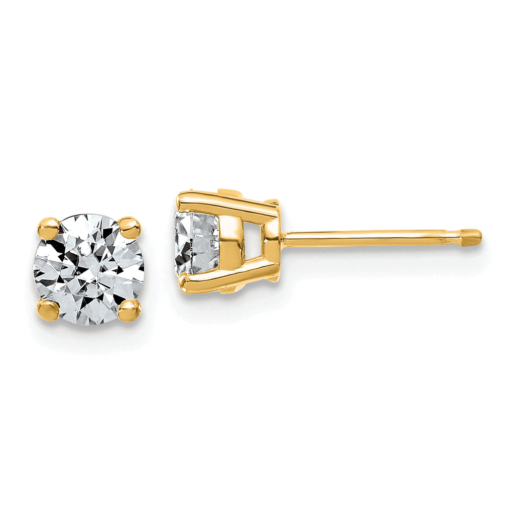 14K Yellow Gold 7/8 ct Lab-Created Diamond VS/SI+ G+, 4-Prong Stud Earrings