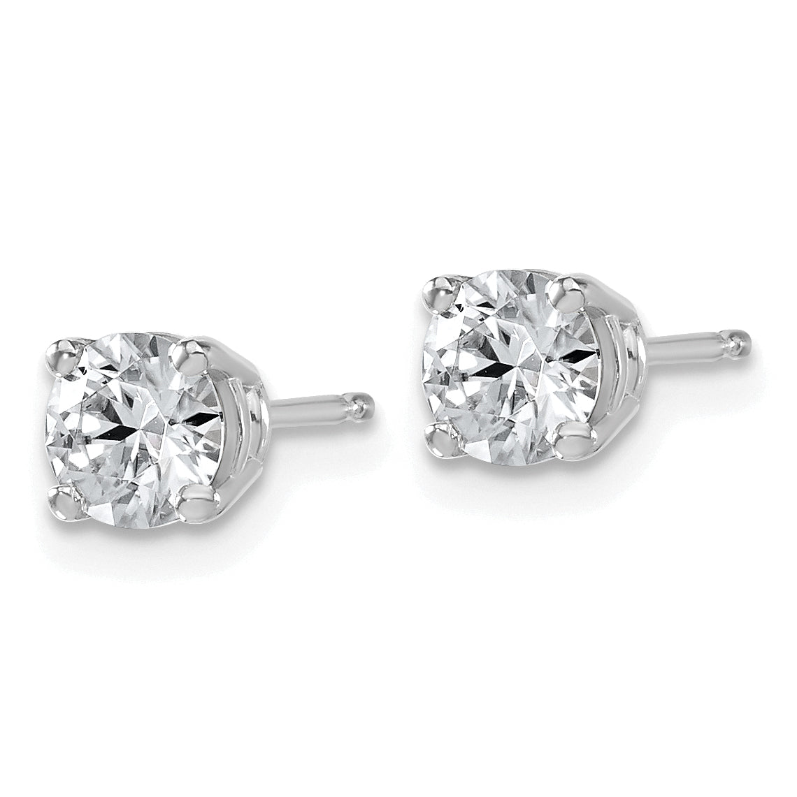 14K White Gold 1 ct Lab-Created Diamond VS+ F+, 4-Prong Stud Earrings