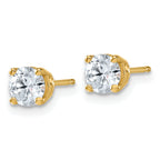 14K Yellow Gold 1 ct Lab-Created Diamond VS+ F+, 4-Prong Stud Earrings
