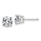 14K White Gold 2 ct Lab-Created Diamond VS/SI+ G+, 4-Prong Stud Earrings