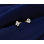 14K Yellow Gold 4 ct Lab-Created Diamond VS/SI+ G+, 4-Prong Stud Earrings