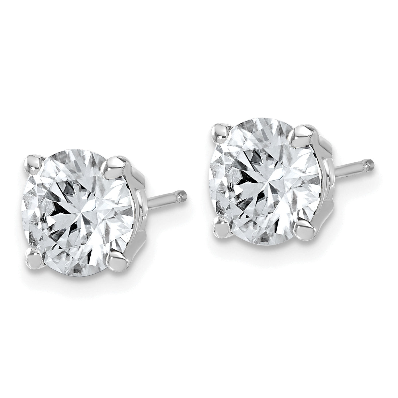 14K White Gold 4 ct Lab-Created Diamond VS/SI+ G+, 4-Prong Stud Earrings