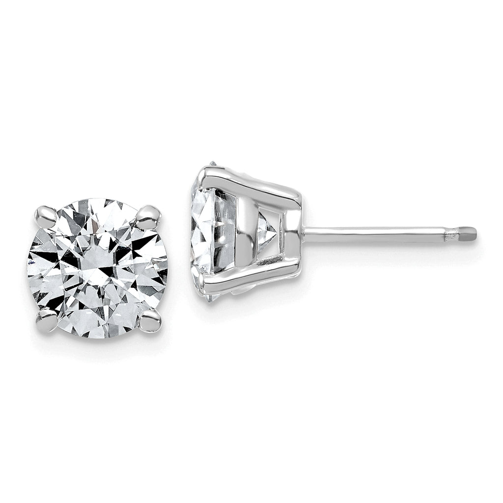 14K White Gold 4 ct Lab-Created Diamond VS/SI+ G+, 4-Prong Stud Earrings
