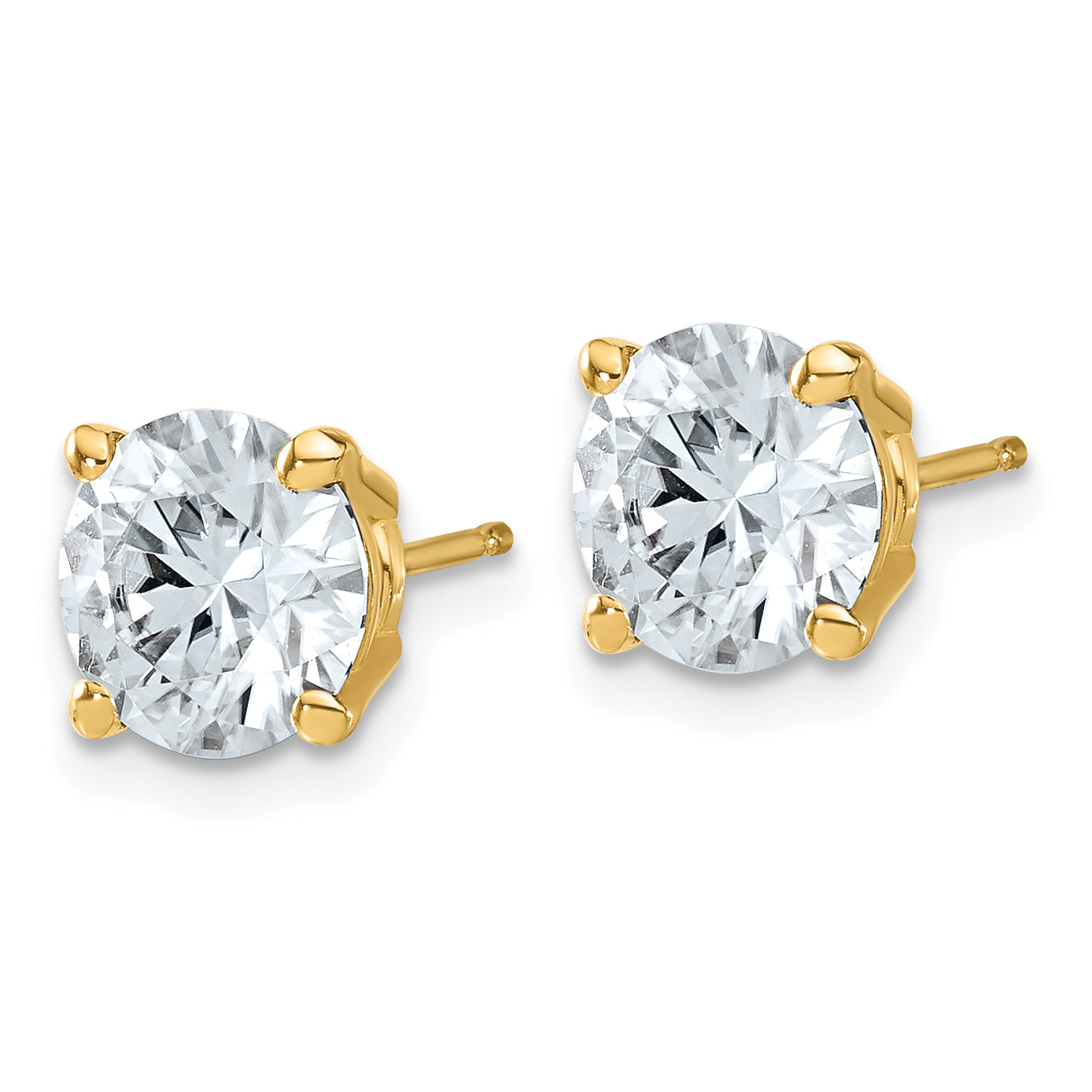 14K Yellow Gold 4 ct Lab-Created Diamond VS/SI+ G+, 4-Prong Stud Earrings Main image