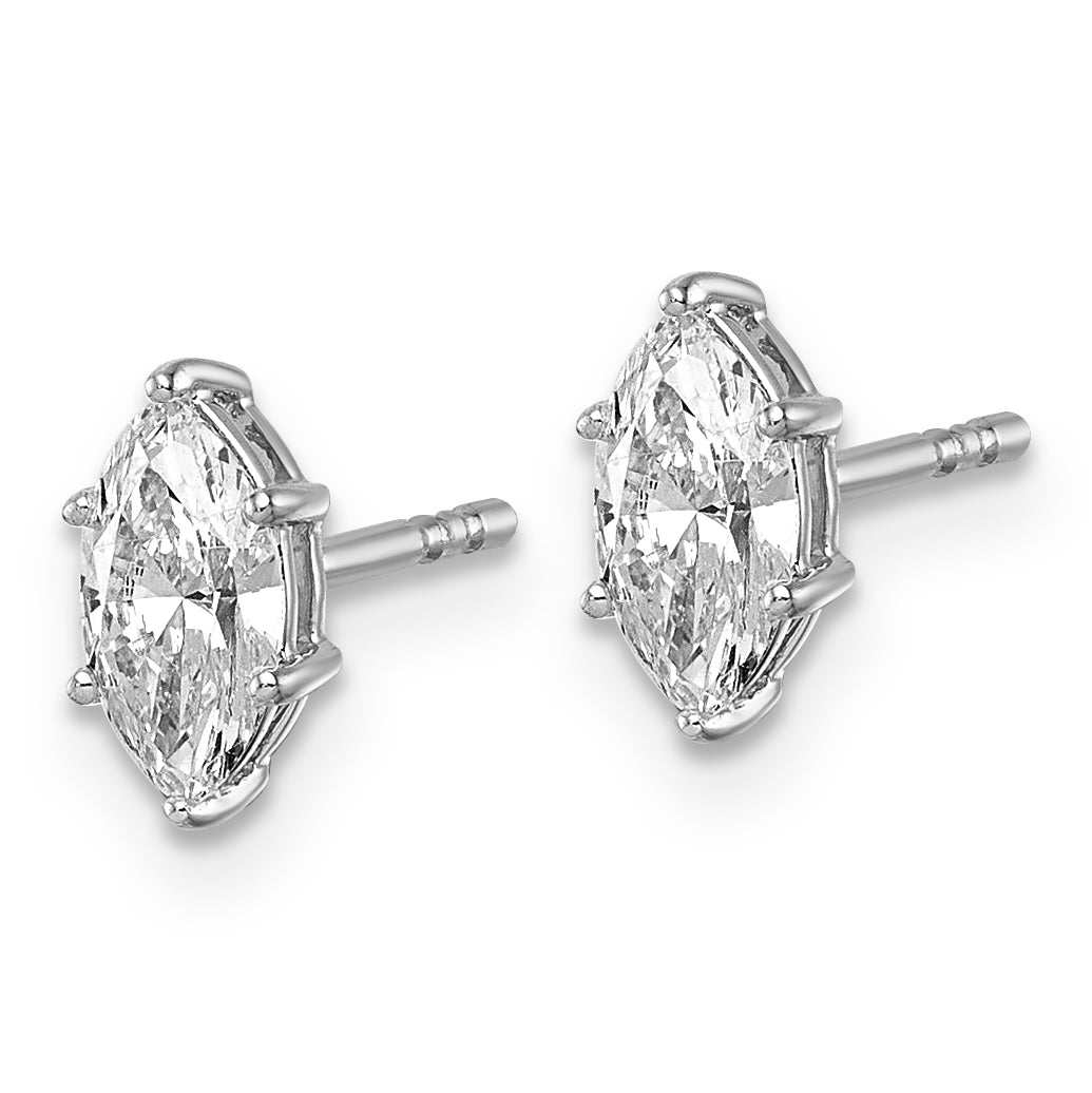 14kw 3/4 ctw Lab Grown Diamond VS+ F+ Marquise 6 Prong Earring Secondary image