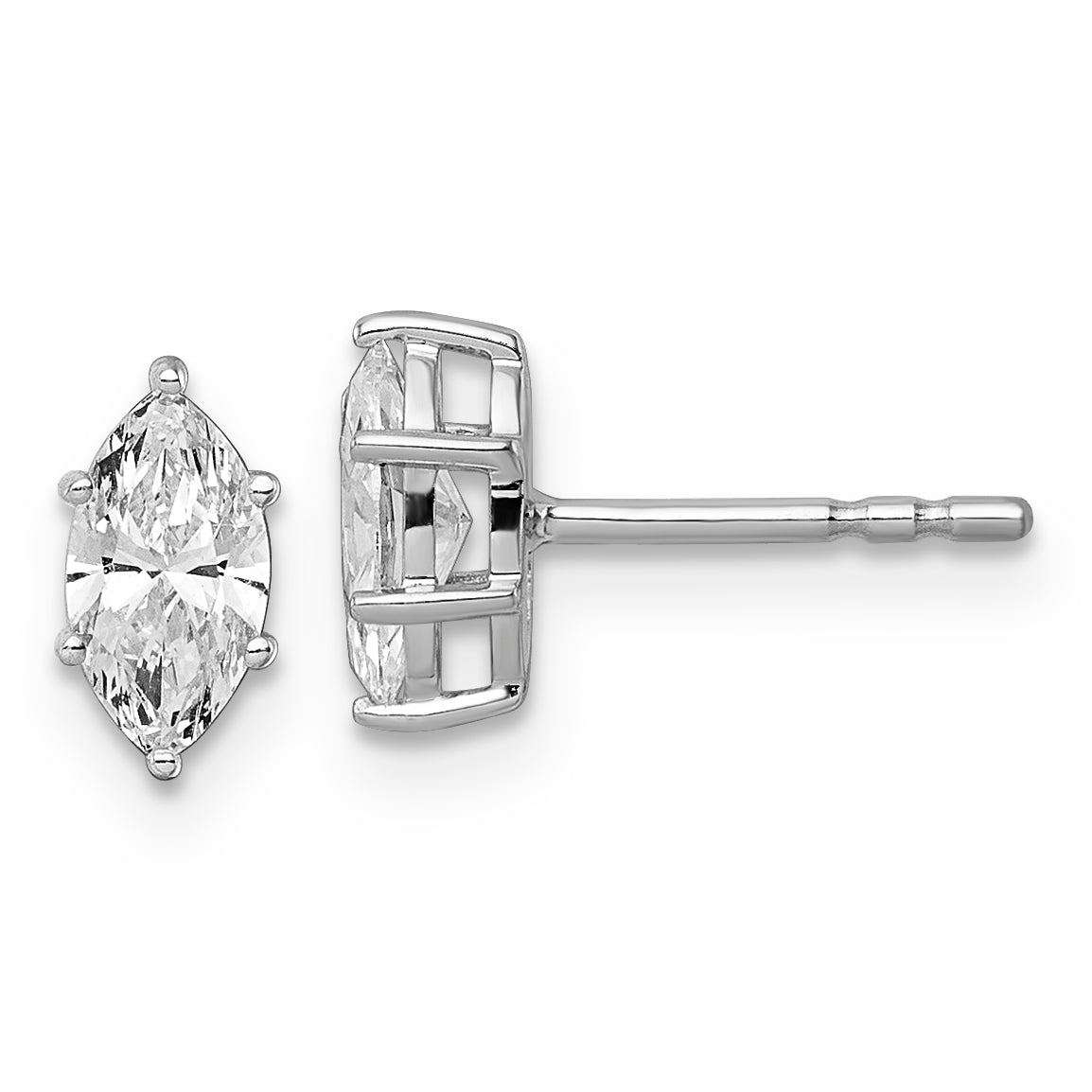 14kw 3/4 ctw Lab Grown Diamond VS+ F+ Marquise 6 Prong Earring Main image