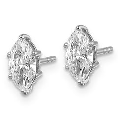 14kw 1 ctw Lab Grown Diamond VS+ F+ Marquise 6 Prong Earring