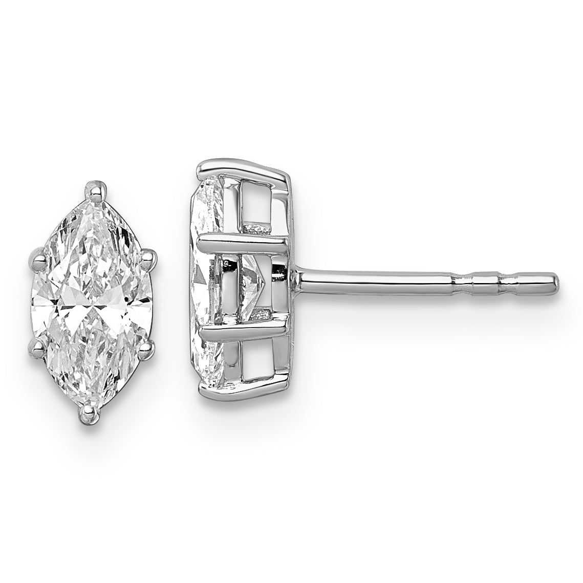 14kw 1 ctw Lab Grown Diamond VS+ F+ Marquise 6 Prong Earring Main image