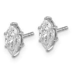 14kw 1 1/4 ctw Lab Grown Diamond VS+ F+ Marquise 6 Prong Earring