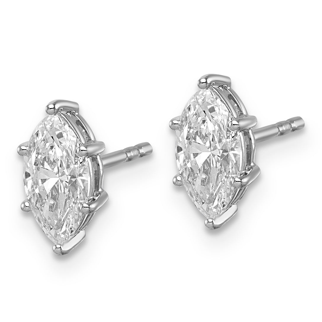 14kw 1 1/4 ctw Lab Grown Diamond VS+ F+ Marquise 6 Prong Earring