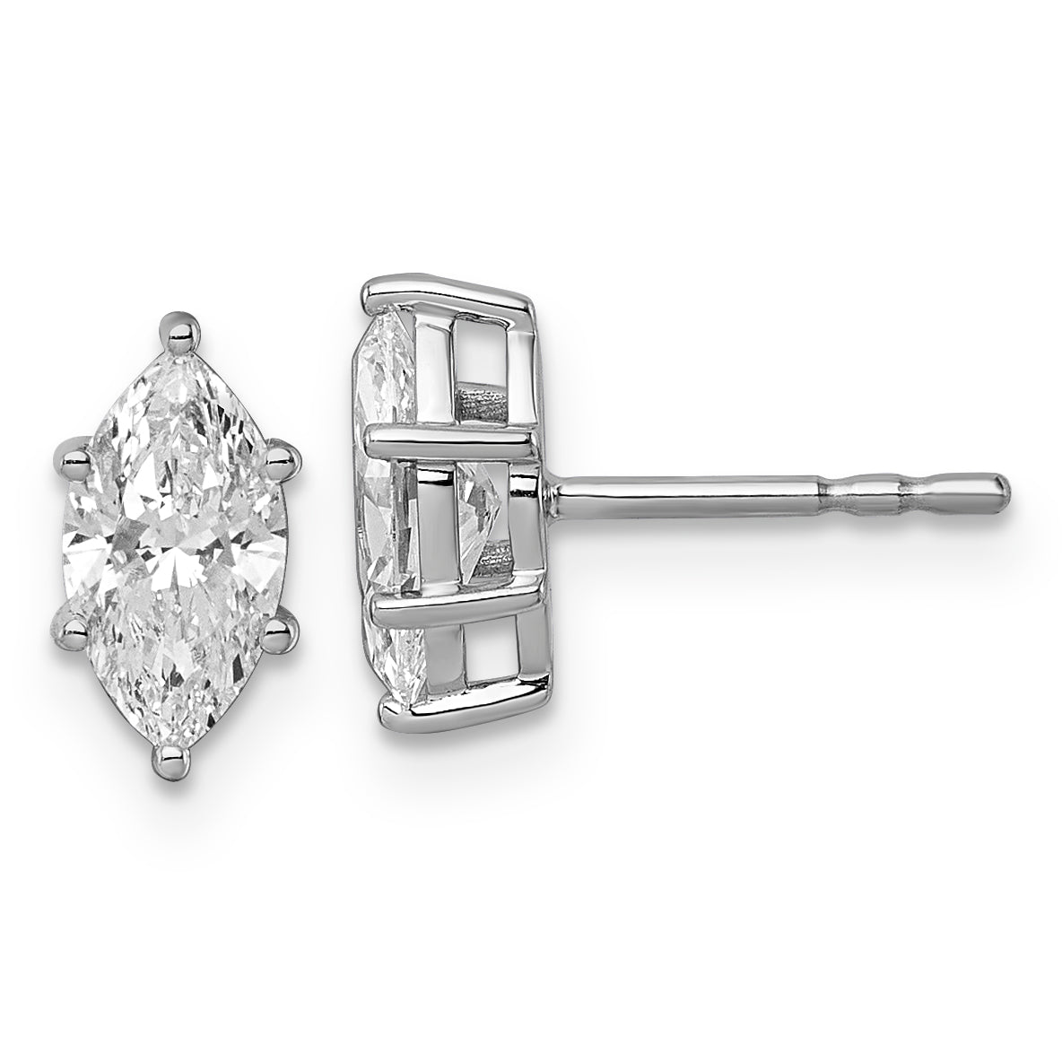 14kw 1 1/4 ctw Lab Grown Diamond VS+ F+ Marquise 6 Prong Earring Main image