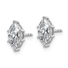14kw 1 1/2 ctw Lab Grown Diamond VS+ F+ Marquise 6 Prong Earring