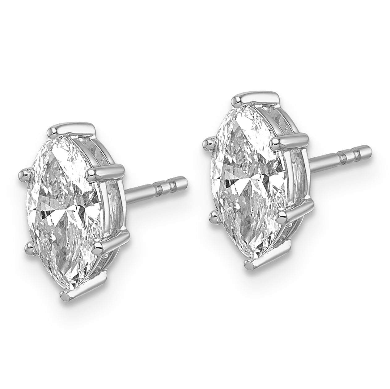 14kw 1 3/4 ctw Lab Grown Diamond VS+ F+ Marquise 6 Prong Earring Secondary image