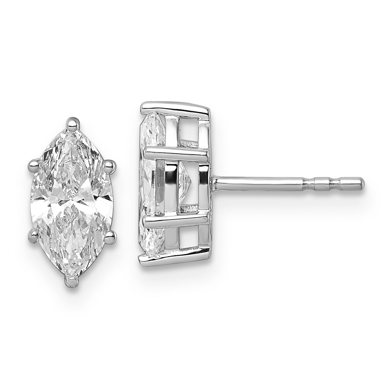 14kw 1 3/4 ctw Lab Grown Diamond VS+ F+ Marquise 6 Prong Earring Main image