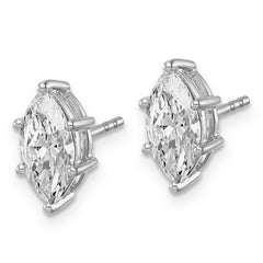 14kw 2 ctw Cert Lab Grown Diamond VS+ F+ Marquise 6 Prong Earring