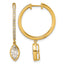 14ky Certified Marquise Bezel Dangle Lab Grown Diamond VS+ F+ Hoop Earrings