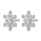14k White Gold Diamond Snowflake Earrings