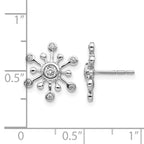 14k White Gold Diamond Snowflake Earrings