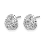 14k White Gold 1/4 carat Lab Grown Diamond VS/SI+ G+ Love Knot Post Earrings